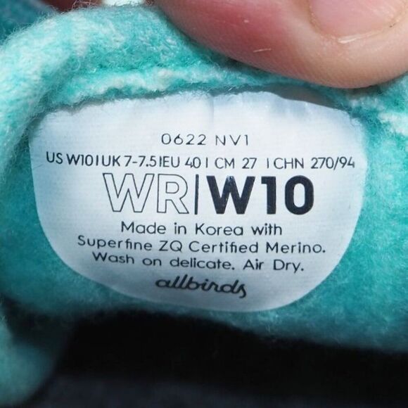 Allbirds Wool Runner WR Merino Wool Sneakers "Buoyant Mint" Women's 10 - Picture 10 of 11